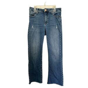 Kut from the Kloth Wide Leg Denim Jeans Kelsey Fab Ab Ankle Flare High Rise